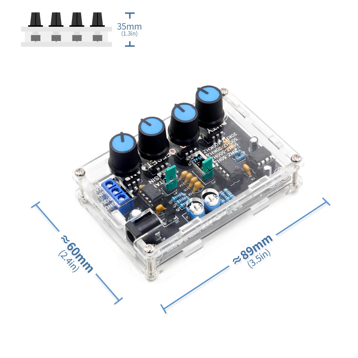 ICL8038 High Precision Signal Generator DIY Kit Sine Triangle Square Sawtooth Output 5Hz~400kHz Adjustable Frequency Amplitude