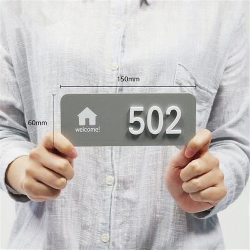 Home Use Door Numbers Signs Modern House Number Acrylic Signage Apartment Digital Plate Address Plaque Custom Sign