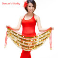 Cheap Dancewear For Women Belly Dancewear Training Accessories Hip Scarf 288 Coins Belt Golden Belly Dance Hip Belt