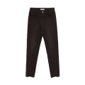 INMAN Autumn Winter Jeans Classic Simple Mid-waisted Stretch Cotton Irregular Raw-edged Trousers