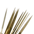 10Pcs Mini Files Titanium Diamond Coating Needle Flat File Set Metal Working Craft Tools l29k