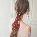 Boho Flower Print Scrunchie Hair Accessories For Women Fashion Ethnic Long Ribbon Elastic Hair Band Girl Ponytail Holder Tie Gum