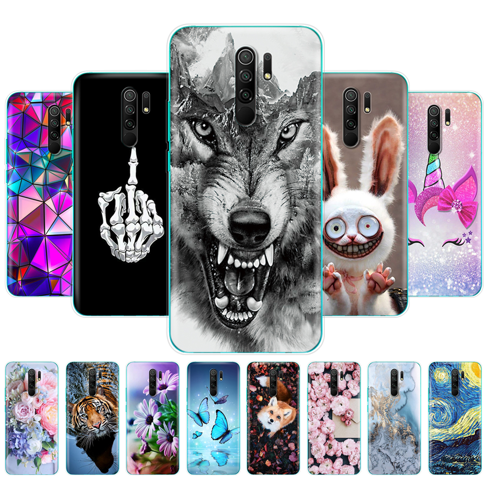 For xiaomi redmi 9 Case Silicon Back Cover Phone Case For redmi 9 Soft Case 6.53 inch etui Animal Floral Cartoon Marble coque