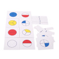 1 Set Montessori Math Teaching Aid Kids Early Childhood Education Digital Fraction Card For Learning Mathematics Toy