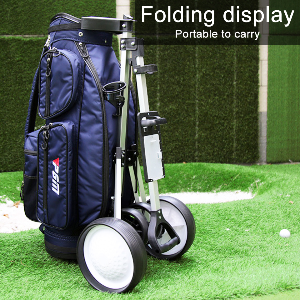 Professional Folding Golf Bag Trolley Outdoor Sports Travel Airport Baggage Check Carrier Cart Stroller Golf Pitch Tool Supplies