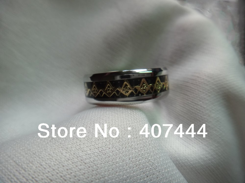 Anniversary Gift 20PCS/LOT USA HOT SELLING WHOLESALES CHEAP PRICE 8MM MASONIC MASTER FOIL FIBER TUNGSTEN WEDDING RING