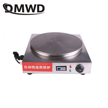 Commercial Stainless Steel Electric Crepe Pancake frying pan Professional Scones Bread Maker egg roll Machine EU US plug adapter