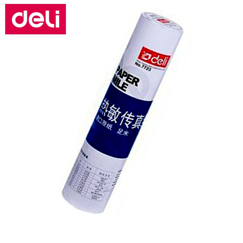 1 Roll Deli 7723 Thermal fax paper A4 210mm X 20meter Thermal fax machine paper 55g coated paper 210mm x 50mm diameter
