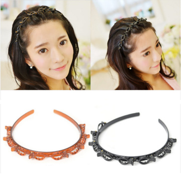 Hair Accessories Hairbands Hair Hoop Fashion Hair Bands Bezel Headdress Multi-layer Plastic Braided Clip Hairpin Hairdress Tool