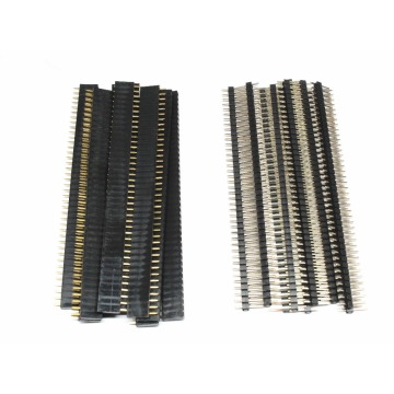 20pcs 10 pairs 40 Pin 1x40 Single Row Male and Female 2.54 Breakable Pin Header PCB JST Connector Strip for Arduino Black