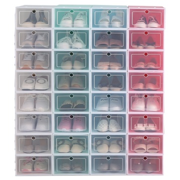 Foldable Shoes Box Plastic Transparent Storage Shoe Box Drawer Organizer Household DIY Shoe Box Drawer Divider Home Storage