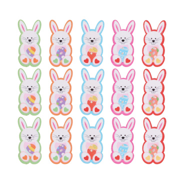50pcs Bunny Buttons Colorful Rabbit Shape DIY Buttons Wooden Buttons Sewing Material Craft Decor for Sewing Clothes Shoes and Ha