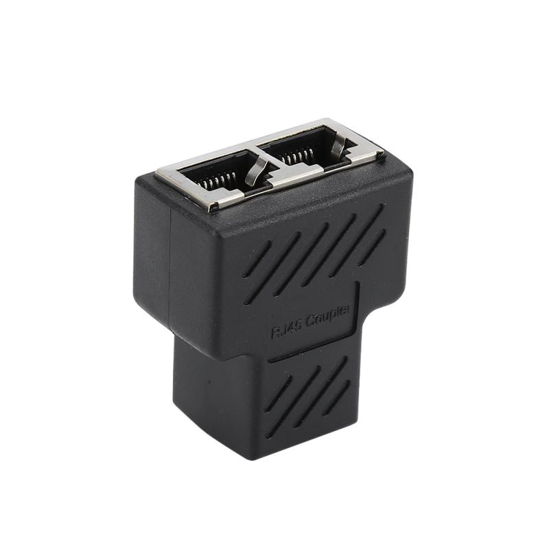 New Adapter Connector 1 To 2 LAN RJ45 Eight Core Standard Jack Socket Splitter Extender Plug For Ethernet Network Cable