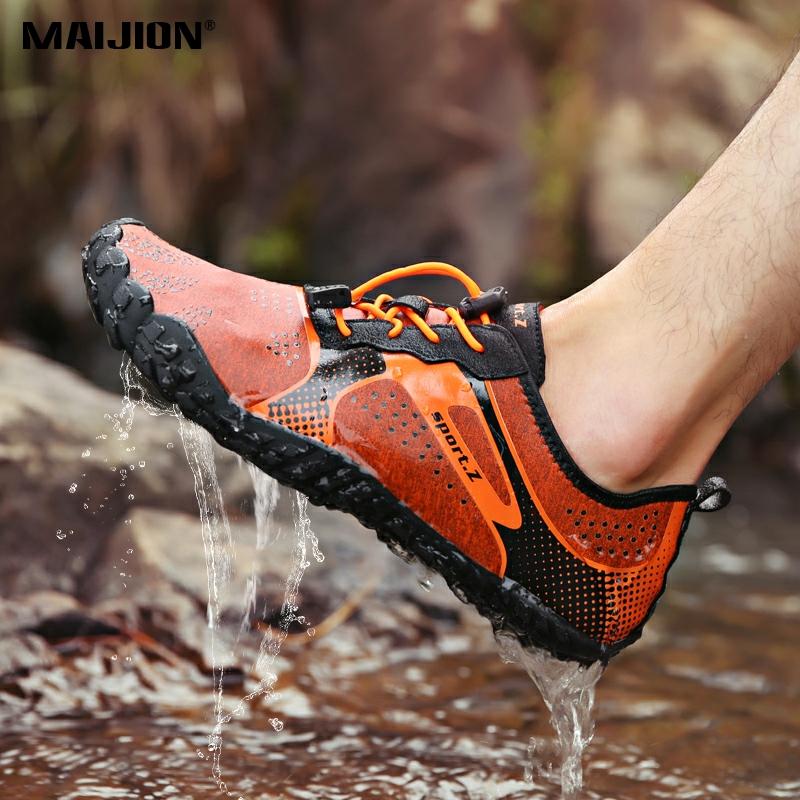 Men Women Plus Size Durable Nonslip Hiking Sport Shoes Elastic Breathable Water Shoes Outdoor Sneakers Unisex Beach Wading Shoes