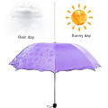 Magic Flower Simple Fashion Dome Ultraviolet-proof Sun Rain Folding Rain Clear Umbrellas Kids Women Sunscreen Windproof Umbrella