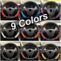 DERMAY D Shape Leather Car Steering Wheel Cover for VW Golf 7 Bettle 2008-2020 Scirocco Jetta Tiguan 2016-2020 Accessories