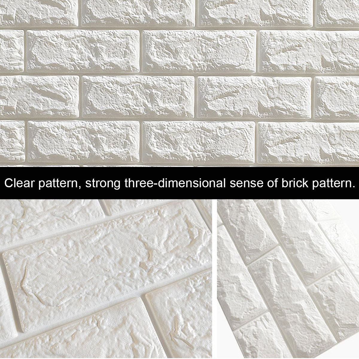 5/10Pcs 3D Brick Wall Stickers Wallpaper Decor Foam Waterproof Wall Covering Wallpaper For Kids Living Room DIY Background