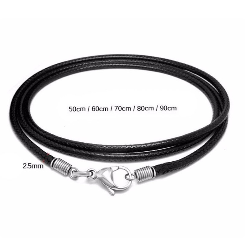 Black Leather Chain Necklace for Women Men Handmade Braid Rope Long Necklace 40/50/60/70/80/90CM Neck Pendant Chain Jewelry Gift