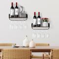 Wall Mounted Wine Racks with Wine Glasses Holder