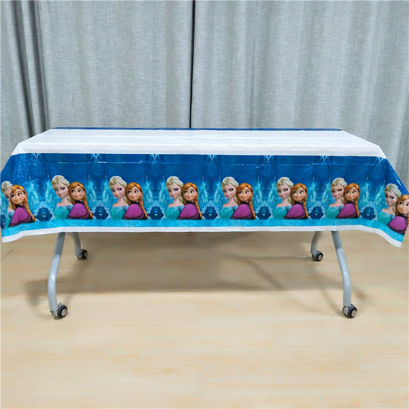 Frozen Queen Tablecloth Disposable Table Cloth Theme Kids Happy Birthday Party Supplies Decoration Plastic Table Cover