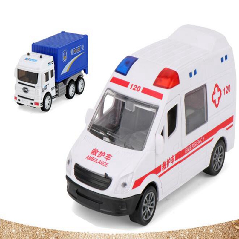 Children's Toy Car Model Small Baby Toy Ambulance Can Open The Door Inertial Car Kindergarten