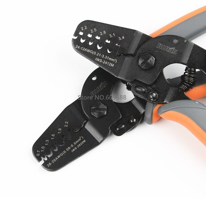 IWISS Mini Micro Open Barrel Crimping Tools Crimper Terminal Pliers for 28-20AWG JAM, Molex, Tyco, JST Terminals and Connectors