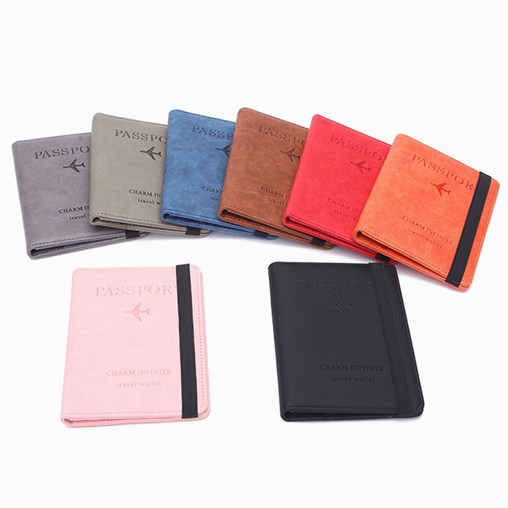 Women Men RFID Vintage Business Passport Covers Holder Multi-Function ID Bank Card PU Leather Wallet Case Travel Accessories