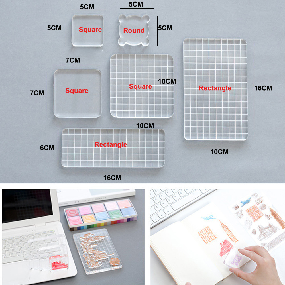 Acrylic Clear Stamp Block Handle Stamping Photo Album Decor Essential Stamping Tools for Scrapbooking DIY Crafts Stamps Making