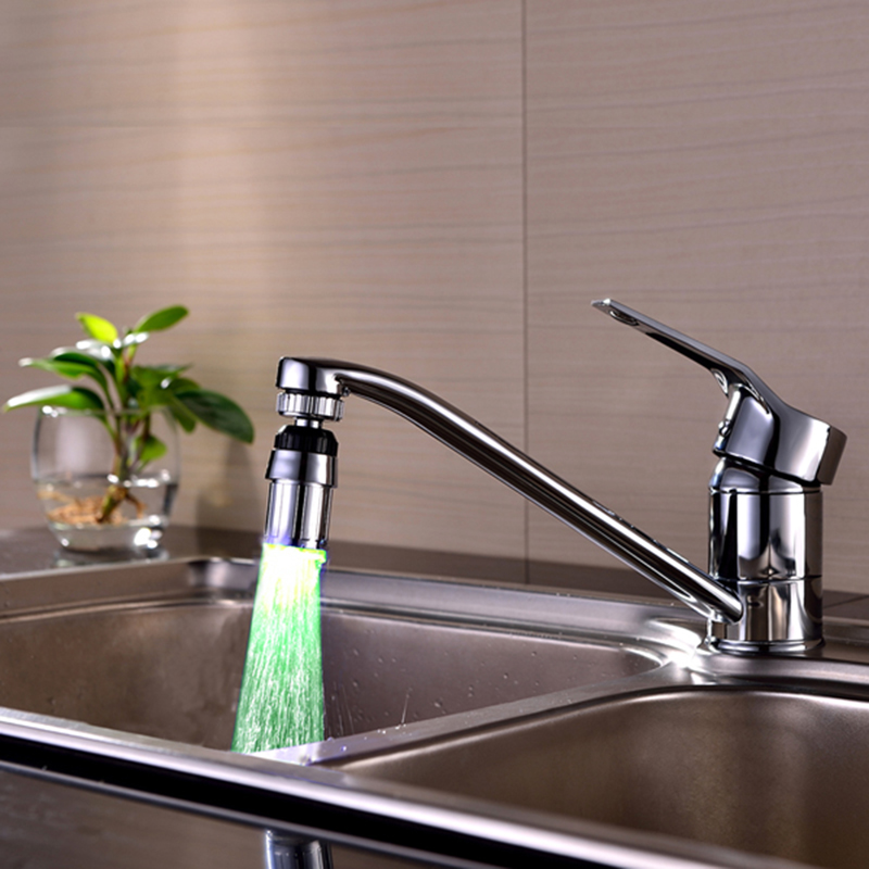 LED Tap Aerator 360 Rotation Universal Splash Proof Swivel Water Saving Faucet Tap Nozzle Kitchen Tap Bathroom Accessory Gadget