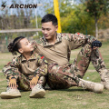 S.ARCHON Camouflage Military Uniform Set Men Long Sleeve Multicam Tactical Soldier Army Uniform Camo Combat Battle Clothes Suit