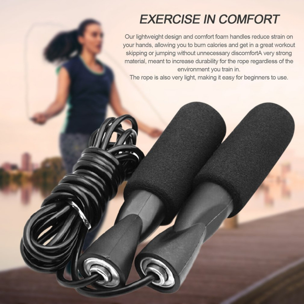Aerobic Exercise Boxing Skipping Jump Rope Adjustable Bearing Speed Fitness Blac
