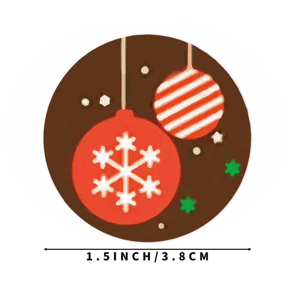 50-500pcs 2.5cm Christmas Stickers Round Label Stickers For Festival Party Gift Decoration Packaging sealing Label Stickers