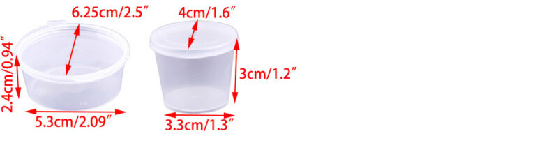 100pcs Disposable Plastic Takeaway Sauce Cup Containers Food Box with Hinged Lids Pigment Paint Box Palette Reusable