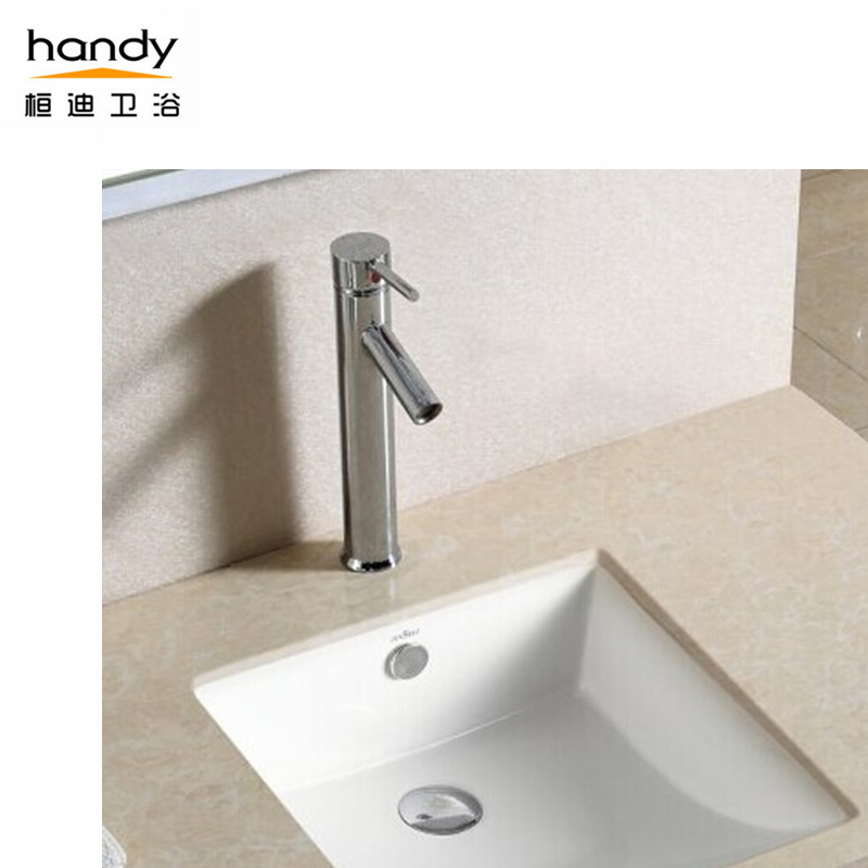 Chromed single-lever high basin taps for bathroom