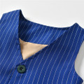 Boys Double Layer Vest Trousers Gentleman Suit Blue Stripe Waistcoat 2pcs/set Children Kids Party Costume Clothes Formal Pants