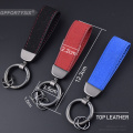 Motorcycle Car Keychain Carbon Fiber Leather Black Zinc Alloy Key Chain Key Rings Gift Auto Styling Accessories For BMW Honda