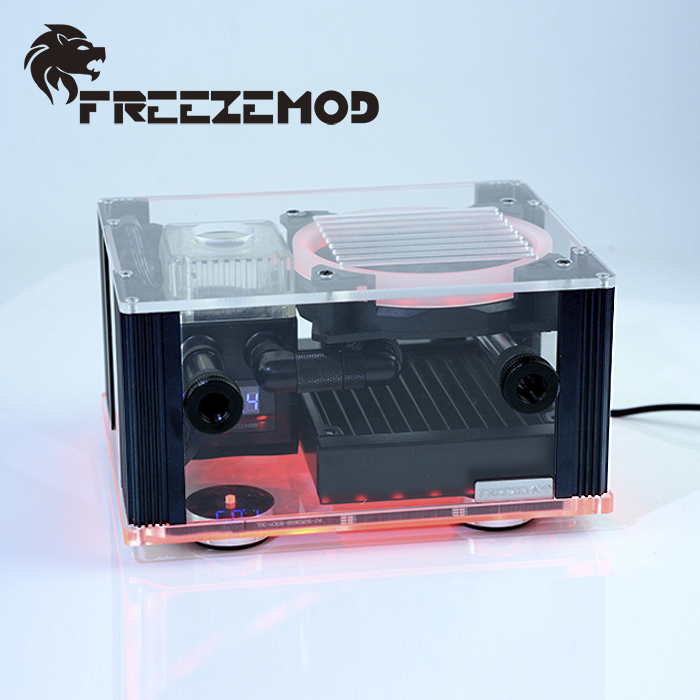 FREEZEMOD Notebook Water Cooler Kit External Water Cooling Integrated Laptop Kit MOD RGB Temperature LCD Mini Watercooling set