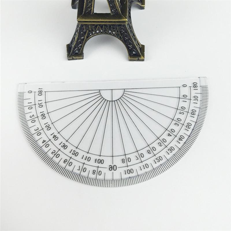 20Pcs 4 Inch 10cm Plastic 180 Degrees Protractor for Angle Measurement Rulers School Office Student Math (Transparent)