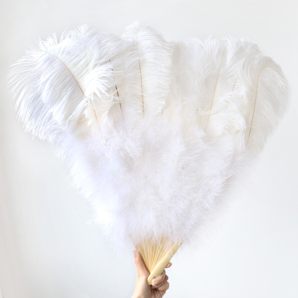 60/75CM Fluffy White Ostrich Turkey Feathers Fan for Stage props accessories beautiful Decoration crafts Wholesale 10-20pcs