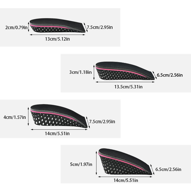 Sunvo 2-5cm Invisible Orthopedic Raised Insole For Women Man Flat Feet height Increase Insoles Sneakers Elevator Shoes Sole Pad