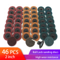 35/46/52PCS 2 Inch Sanding Discs Roll Lock Surface Conditioning Discs, R-Type Quick Change Disc with1 Disc Pad Holder