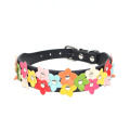 Colorful Flower Decoration Dog Collar PU Leather Neck Strap For Pets Necklace Accessories Pet Collar Leash New Collar For Dogs