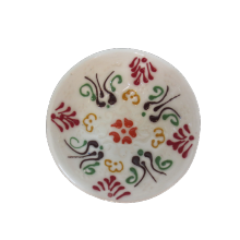 Hand Made Tile Patterned Kaolin Clay Quartz Limestone Bowl 8cm White Colored Old Turkish Pattern Healty Gift