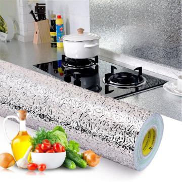 40x100cm Kitchen Oil-Proof Waterproof Stickers Aluminum Foil Kitchen Stove Cabinet Self Adhesive Wall Sticker DIY Wallpaper