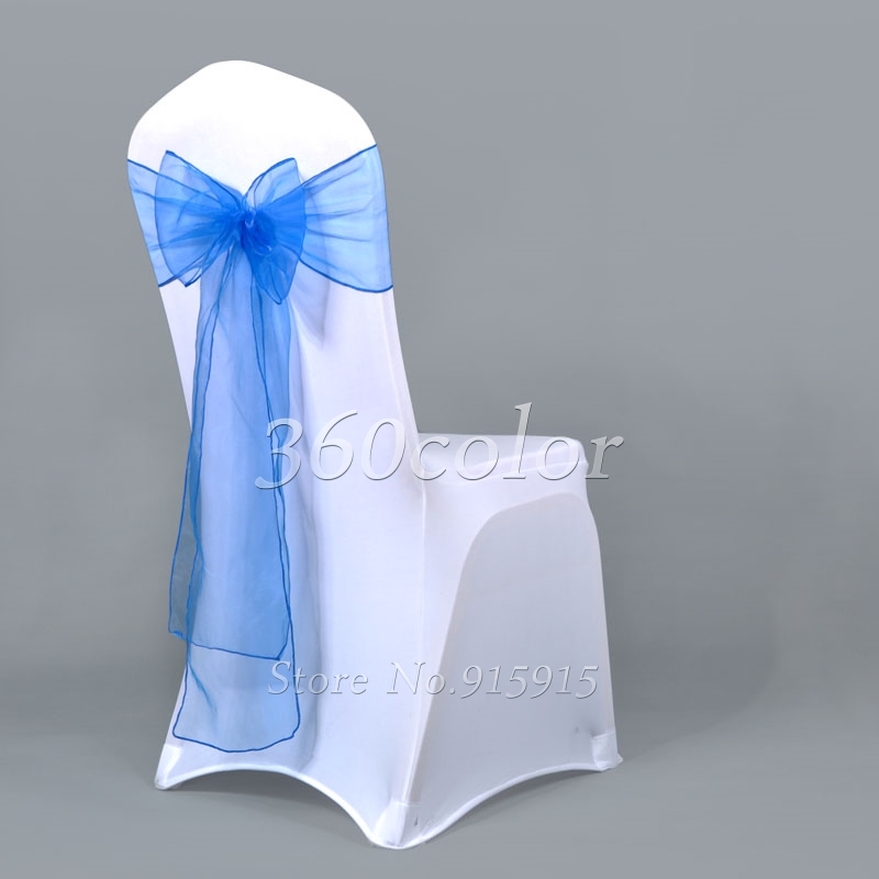 One Organza Chair Sashes Chair Bows for Wedding Party Christmas Xmas Cover Banquet Decoration 18 x 275cm Sheer Fabric