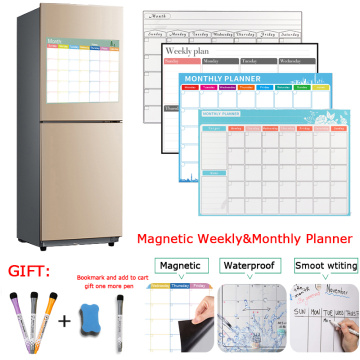 12 Styles Dry Erase Magnetic Weekly&Monthly Planner Calendar Whiteboard Message Drawing Fridge Bulletin White Board Kids A3 Size