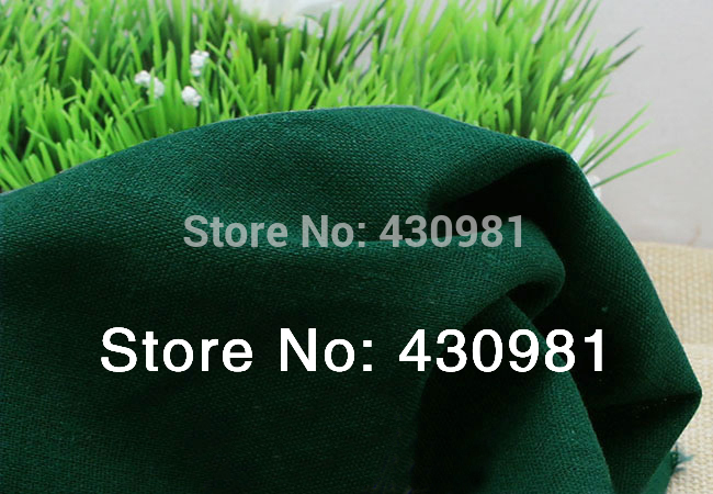 100*140cm natural linen cotton fabric bag dress material dark green
