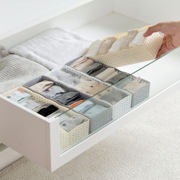 5 Grids Wardrobe Storage Box Basket Socks Bra Underwear Storage Box Organizer Women Men Plastic Container Organizer