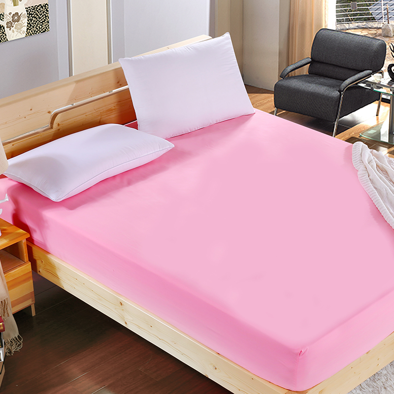 1pcs 100%Polyester Solid Fitted Sheet Mattress Cover Four Corners With Elastic Band Bed Sheet