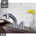 Two holes water tap pull out kitchen faucet